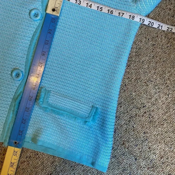 Belford Pima Cotton Textured Fringe 2 Button Blazer Jacket Women M Stretch Cozy - Picture 3 of 10